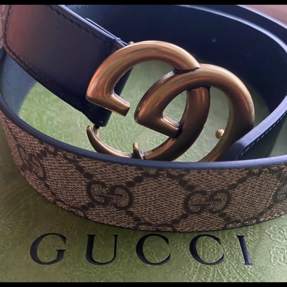 NEW!!! Gucci 💯 Authentic iconic belt! Black leather size 80/32❤️ - Picture 2 of 5